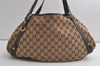 Authentic GUCCI Abbey Shoulder Tote Bag GG Canvas Leather 130736 Brown 4619K