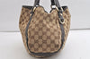 Authentic GUCCI Abbey Shoulder Tote Bag GG Canvas Leather 130736 Brown 4619K
