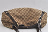 Authentic GUCCI Abbey Shoulder Tote Bag GG Canvas Leather 130736 Brown 4619K