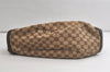 Authentic GUCCI Abbey Shoulder Tote Bag GG Canvas Leather 130736 Brown 4619K