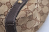 Authentic GUCCI Abbey Shoulder Tote Bag GG Canvas Leather 130736 Brown 4619K