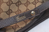 Authentic GUCCI Abbey Shoulder Tote Bag GG Canvas Leather 130736 Brown 4619K