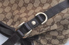 Authentic GUCCI Abbey Shoulder Tote Bag GG Canvas Leather 130736 Brown 4619K