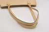 Authentic CELINE Vintage Shoulder Tote Bag Leather Beige 4620J