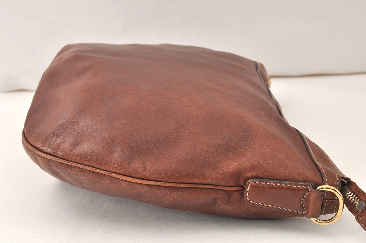 Authentic GUCCI Vintage Shoulder Hand Bag Leather 153032 Brown Junk 4621K