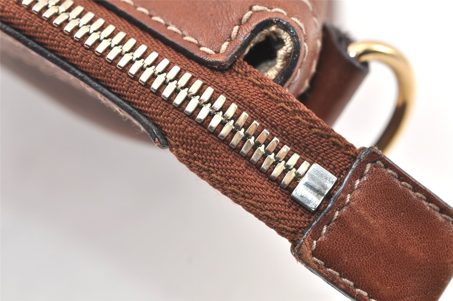 Authentic GUCCI Vintage Shoulder Hand Bag Leather 153032 Brown Junk 4621K