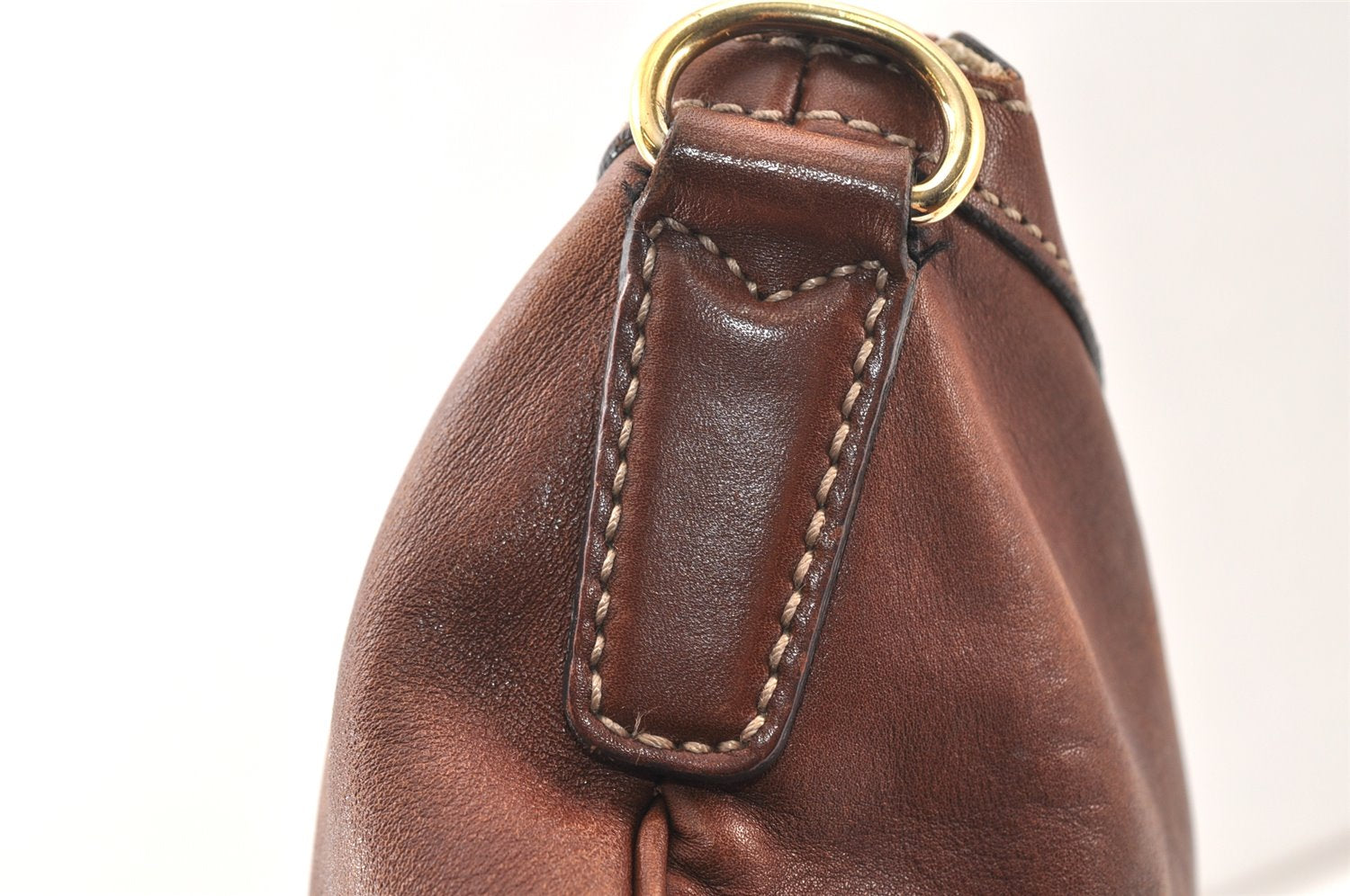 Authentic GUCCI Vintage Shoulder Hand Bag Leather 153032 Brown Junk 4621K