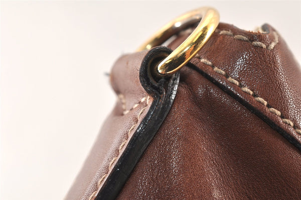 Authentic GUCCI Vintage Shoulder Hand Bag Leather 153032 Brown Junk 4621K