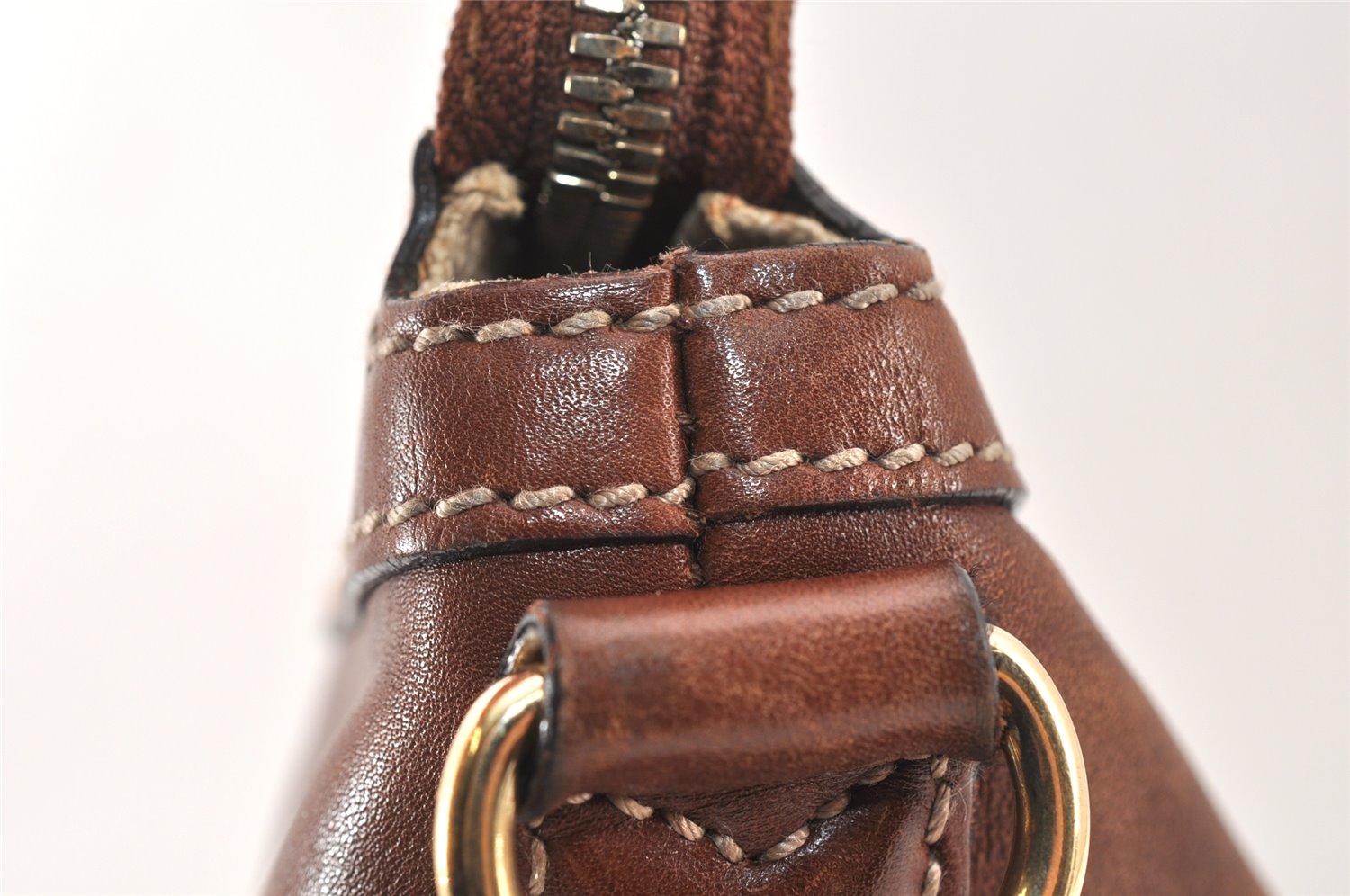 Authentic GUCCI Vintage Shoulder Hand Bag Leather 153032 Brown Junk 4621K