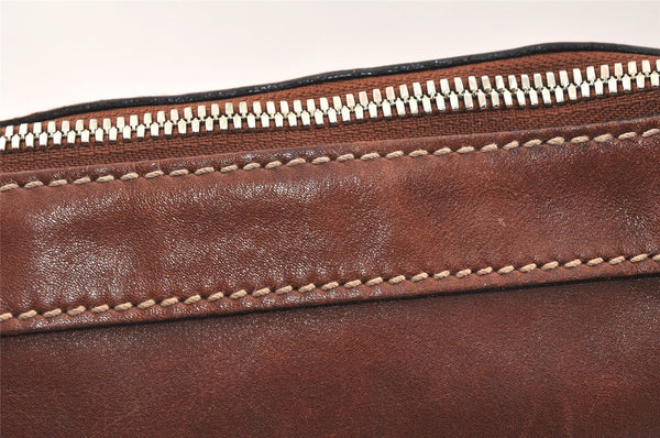 Authentic GUCCI Vintage Shoulder Hand Bag Leather 153032 Brown Junk 4621K