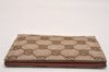 Authentic GUCCI Vintage Card Pass Case GG Canvas Leather 120966 Brown 4622J