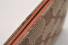 Authentic GUCCI Vintage Card Pass Case GG Canvas Leather 120966 Brown 4622J