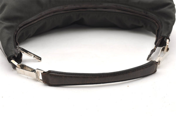 Authentic GUCCI Shoulder Hand Bag Nylon Leather 0011955 Khaki Green Junk 4622K