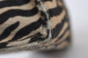 Authentic FENDI Zebra Pattern Hand Bag Purse Unborn Calf Leather Beige 4623I