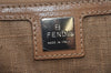Authentic FENDI Zebra Pattern Hand Bag Purse Unborn Calf Leather Beige 4623I