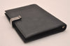 Authentic GUCCI Agenda Vintage Notebook Cover Purse Leather Black 4623J