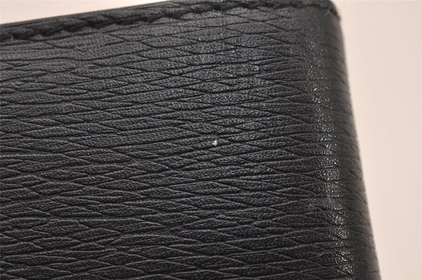 Authentic GUCCI Agenda Vintage Notebook Cover Purse Leather Black 4623J
