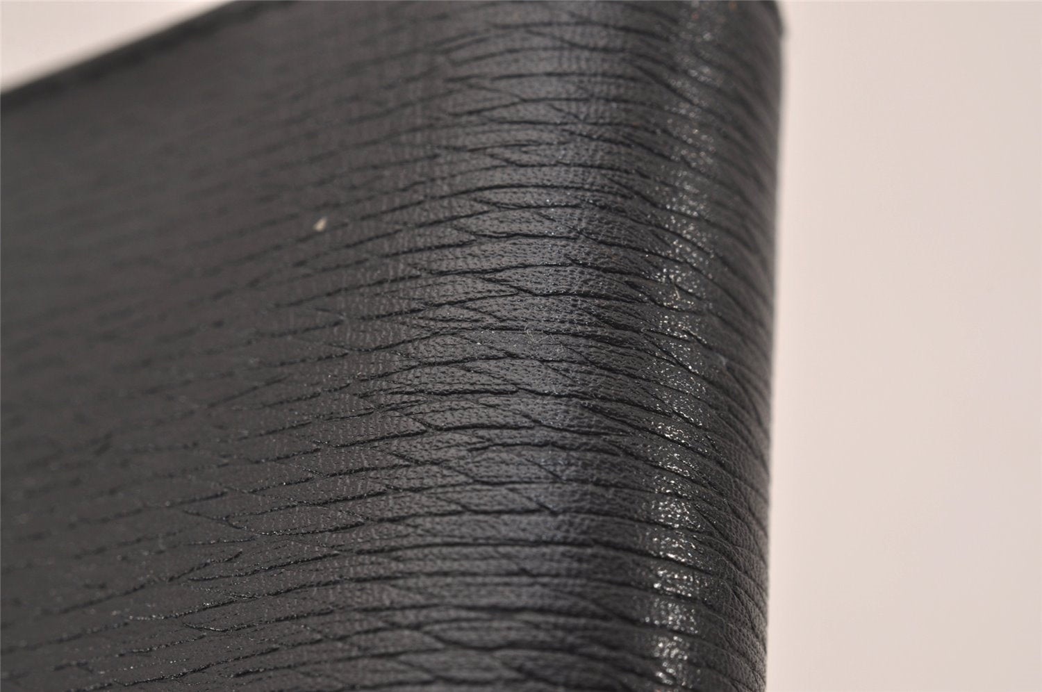 Authentic GUCCI Agenda Vintage Notebook Cover Purse Leather Black 4623J