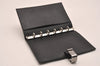 Authentic GUCCI Agenda Vintage Notebook Cover Purse Leather Black 4623J
