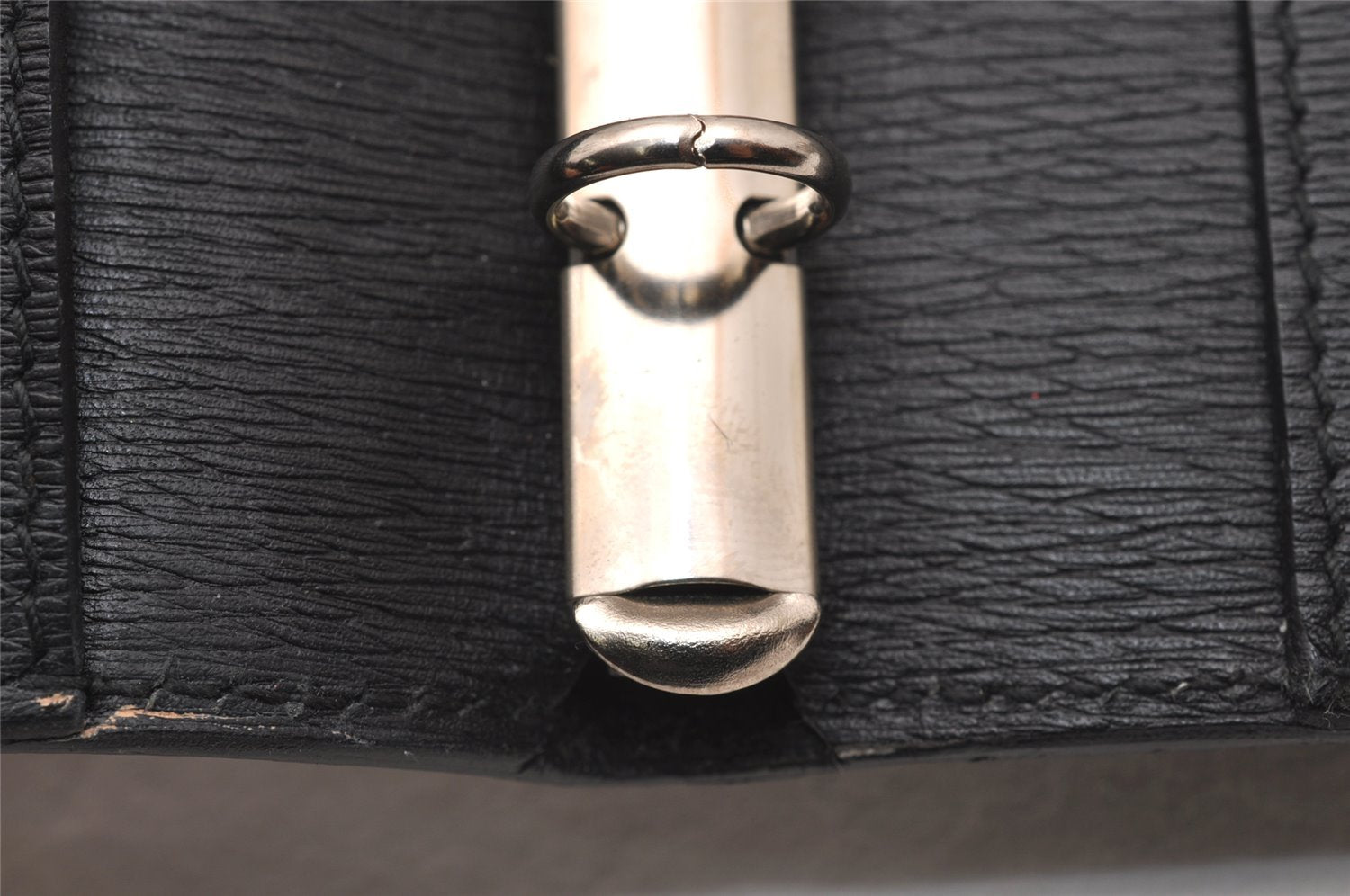 Authentic GUCCI Agenda Vintage Notebook Cover Purse Leather Black 4623J