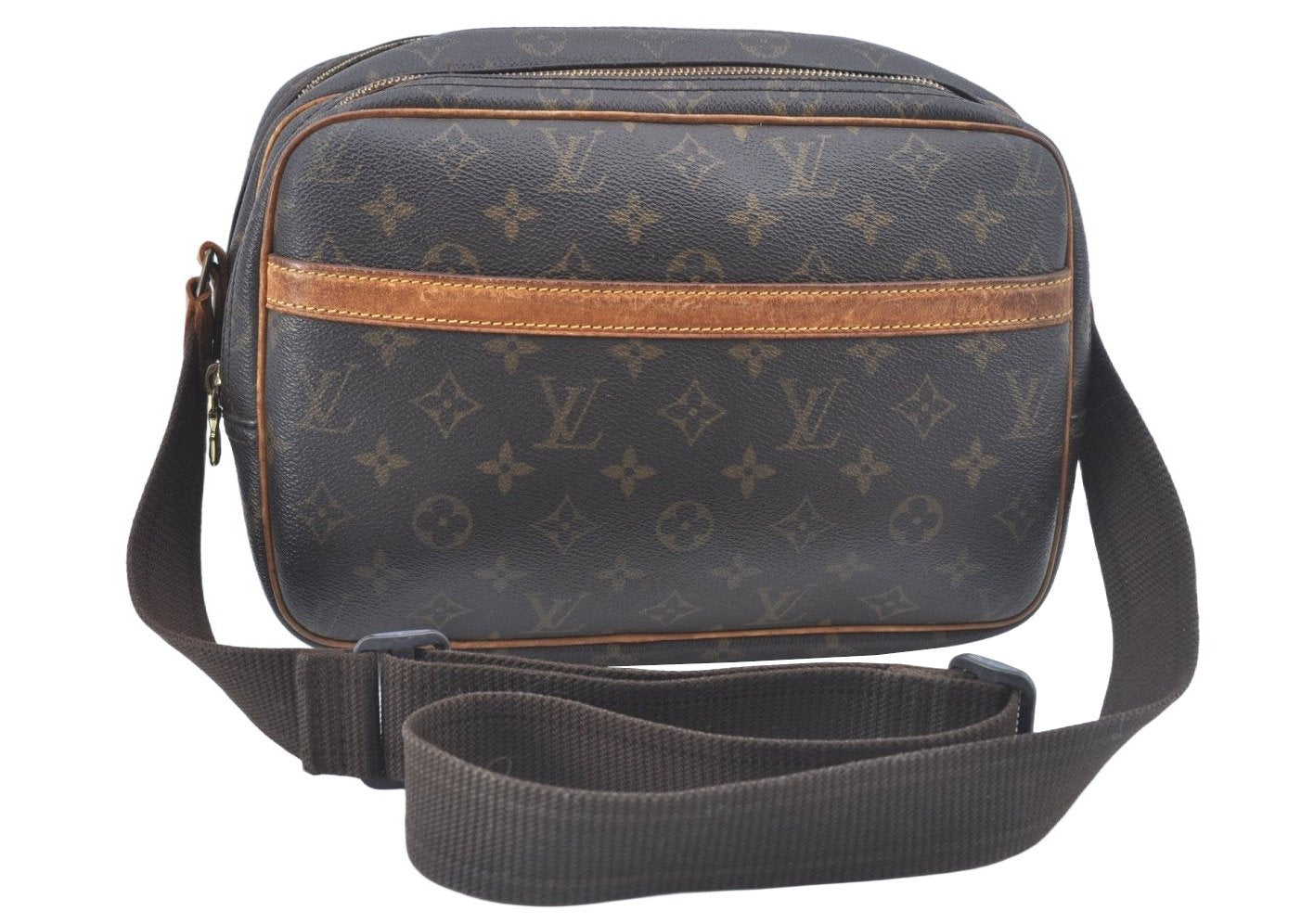 Authentic Louis Vuitton Monogram Reporter PM Shoulder Cross Bag M45254 LV 4624I