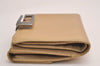 Authentic GUCCI Vintage Bifold Wallet Purse Leather Beige 4625J