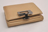 Authentic GUCCI Vintage Bifold Wallet Purse Leather Beige 4625J