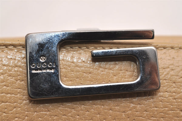 Authentic GUCCI Vintage Bifold Wallet Purse Leather Beige 4625J