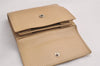 Authentic GUCCI Vintage Bifold Wallet Purse Leather Beige 4625J