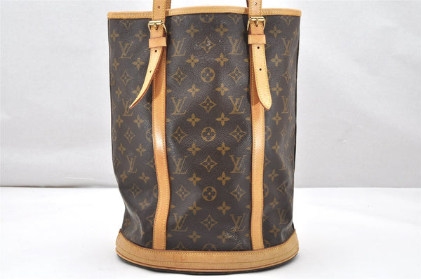 Authentic Louis Vuitton Monogram Bucket GM Shoulder Tote Bag M42236 Junk 4625K