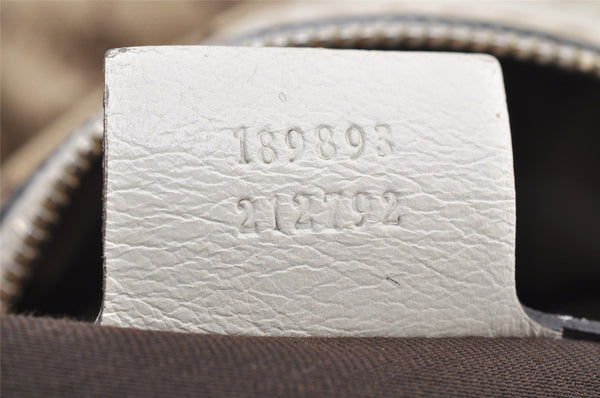 Authentic GUCCI 2Way Hand Boston Bag Purse GG Canvas Leather 189893 Brown 4626I