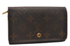 Auth Louis Vuitton Monogram Porte Monnaie Billets Tresor Wallet M61730 LV 4626J