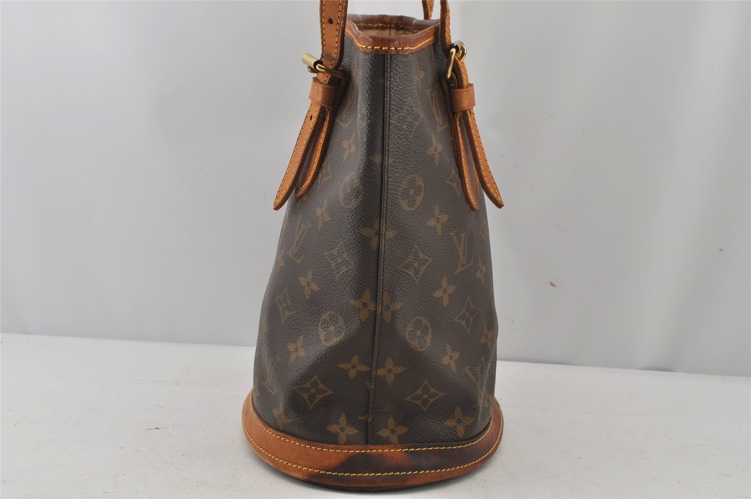 Authentic Louis Vuitton Monogram Bucket PM Shoulder Tote Bag M42238 Junk 4628J