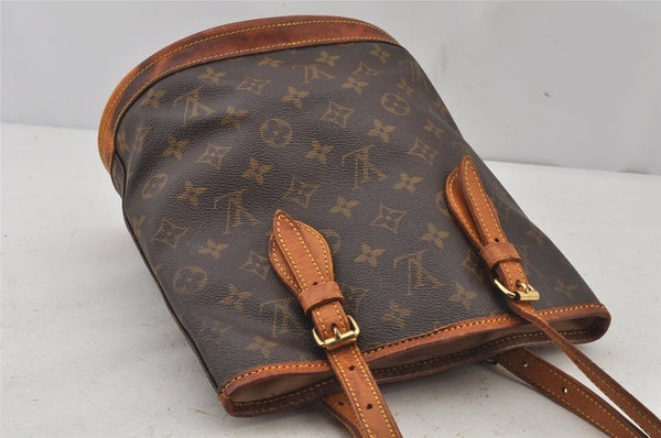 Authentic Louis Vuitton Monogram Bucket PM Shoulder Tote Bag M42238 Junk 4628J