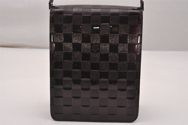 Auth Louis Vuitton Damier Vernis Club Shoulder Bag Bordeaux Red M92129 LV 4631J