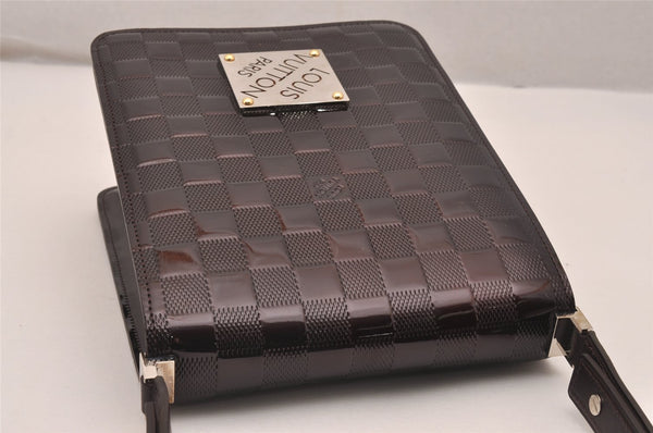 Auth Louis Vuitton Damier Vernis Club Shoulder Bag Bordeaux Red M92129 LV 4631J