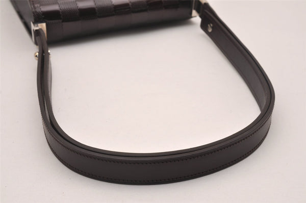 Auth Louis Vuitton Damier Vernis Club Shoulder Bag Bordeaux Red M92129 LV 4631J