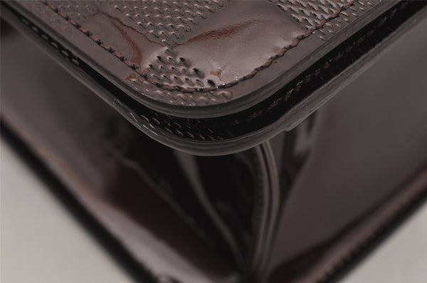 Auth Louis Vuitton Damier Vernis Club Shoulder Bag Bordeaux Red M92129 LV 4631J