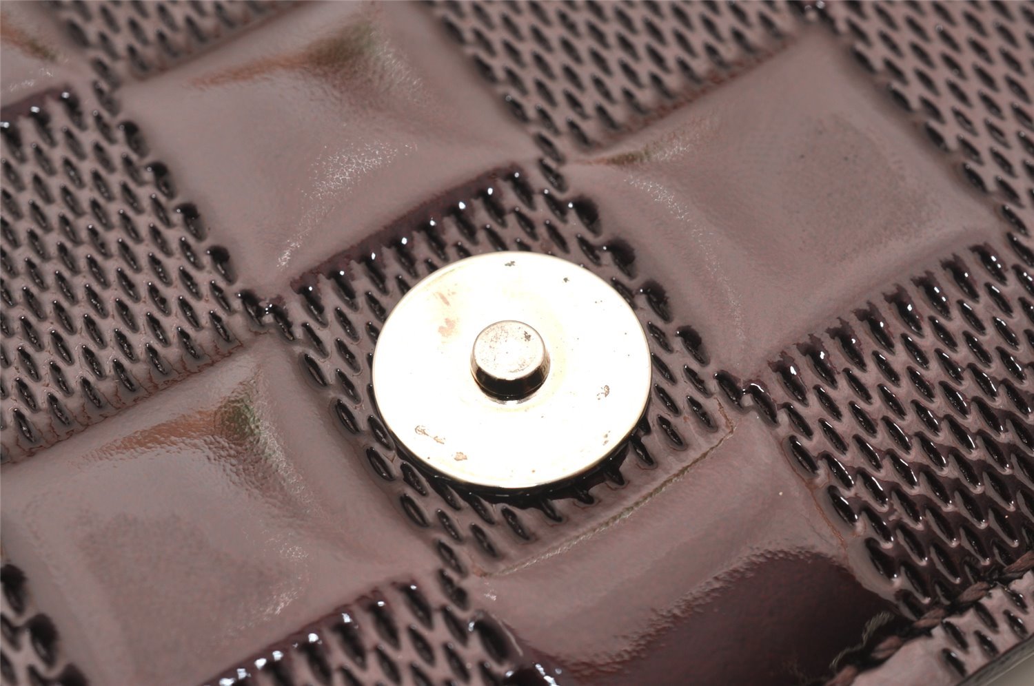 Auth Louis Vuitton Damier Vernis Club Shoulder Bag Bordeaux Red M92129 LV 4631J