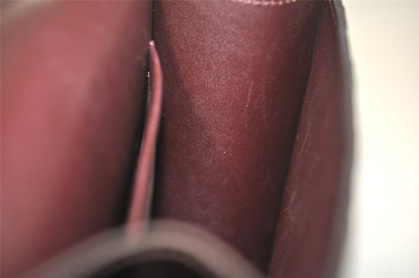 Auth Louis Vuitton Damier Vernis Club Shoulder Bag Bordeaux Red M92129 LV 4631J