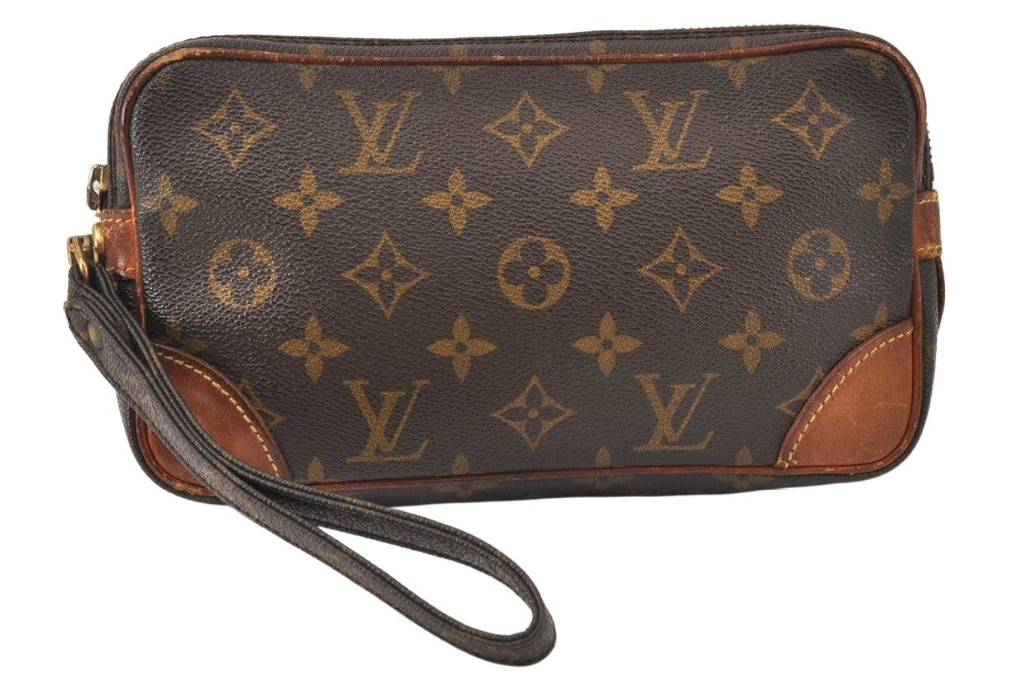 Authentic Louis Vuitton Monogram Marly Dragonne PM M51827 Clutch Bag Junk 4631K