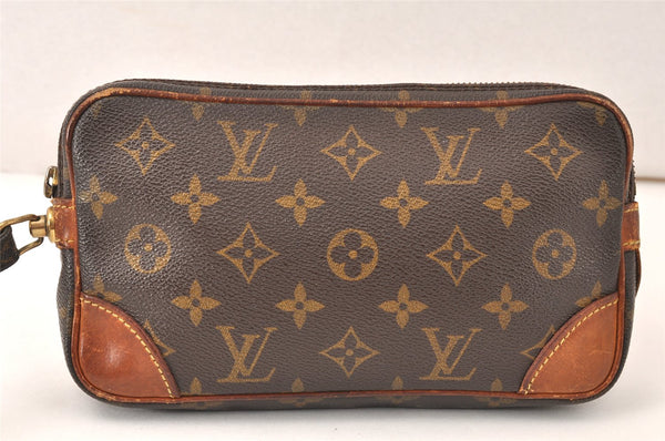 Authentic Louis Vuitton Monogram Marly Dragonne PM M51827 Clutch Bag Junk 4631K