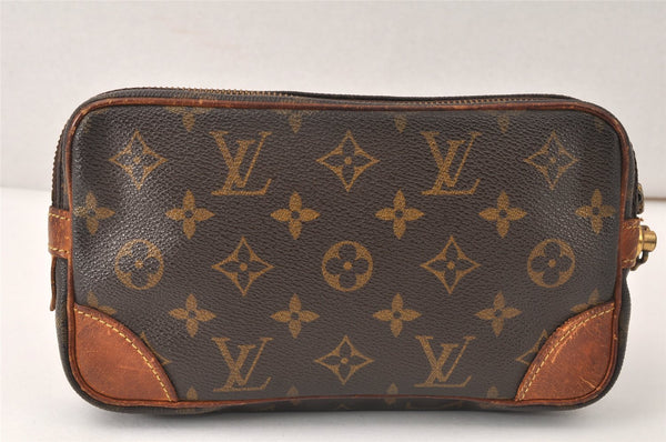 Authentic Louis Vuitton Monogram Marly Dragonne PM M51827 Clutch Bag Junk 4631K