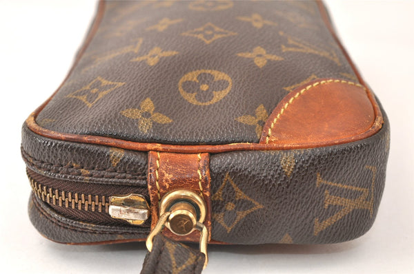 Authentic Louis Vuitton Monogram Marly Dragonne PM M51827 Clutch Bag Junk 4631K