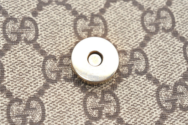 Authentic GUCCI Shoulder Cross Body Bag Purse GG PVC Leather Brown Junk 4633H