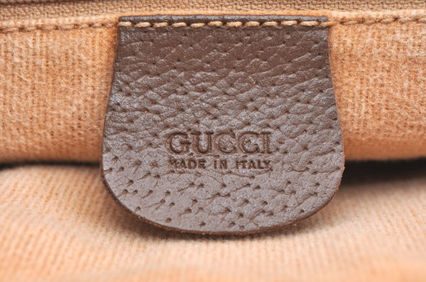Authentic GUCCI Shoulder Cross Body Bag Purse GG PVC Leather Brown Junk 4633H