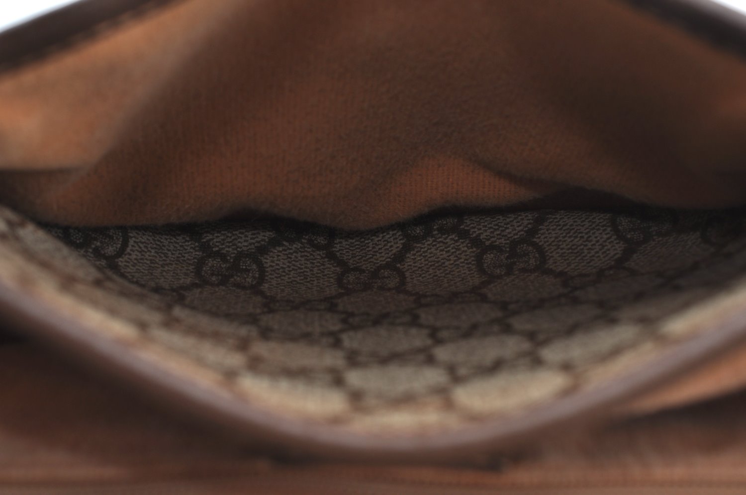 Authentic GUCCI Shoulder Cross Body Bag Purse GG PVC Leather Brown Junk 4633H