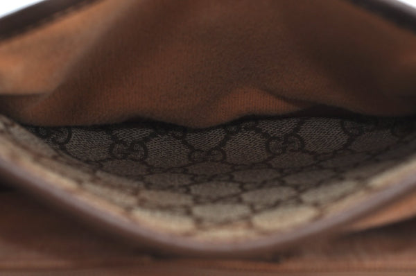 Authentic GUCCI Shoulder Cross Body Bag Purse GG PVC Leather Brown Junk 4633H