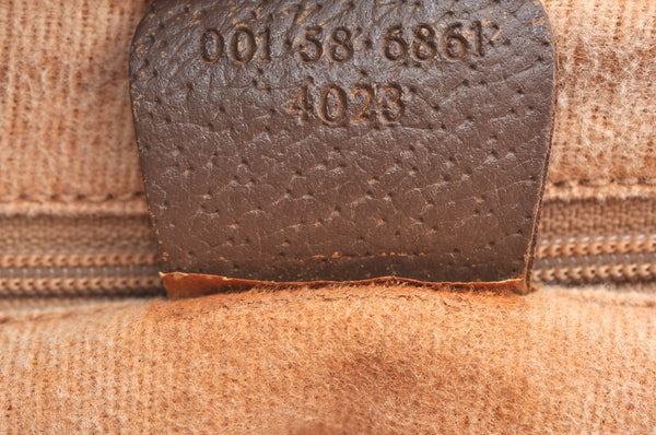 Authentic GUCCI Shoulder Cross Body Bag Purse GG PVC Leather Brown Junk 4633H