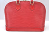 Authentic Louis Vuitton Epi Alma PM Hand Bag Red M52147 LV 4633I